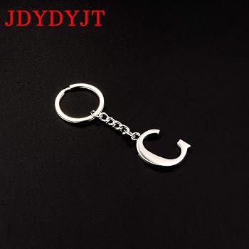 Amazon.co.jp: キーチェーン イニシャル文字 キーチェーン シルバー